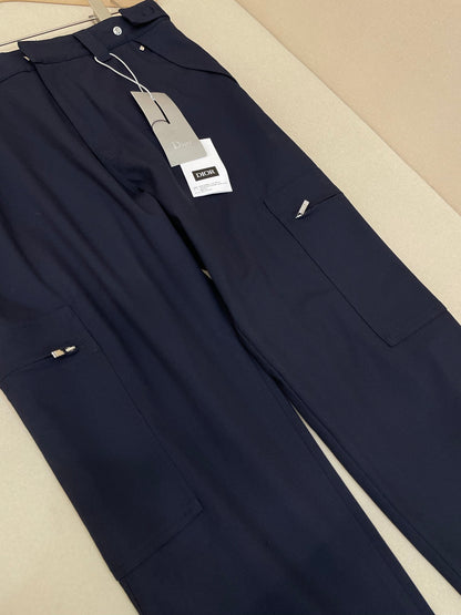 Dior Embroidered Cargo Pants "Blue Virgin Wool Blend"