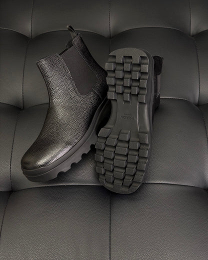 Prada Chelsea Leather Ankle Boots "Black"