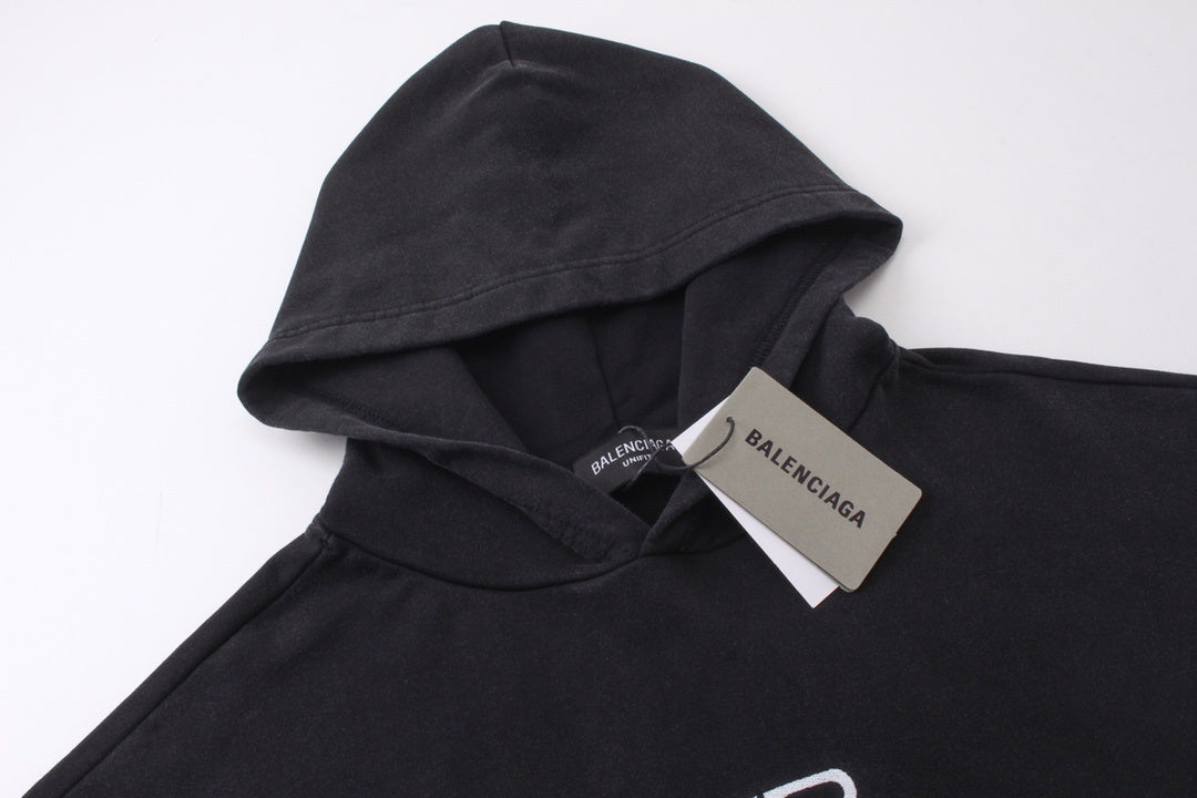 Balenciaga BB Pixel Embroidery Hoodie "Black-White"