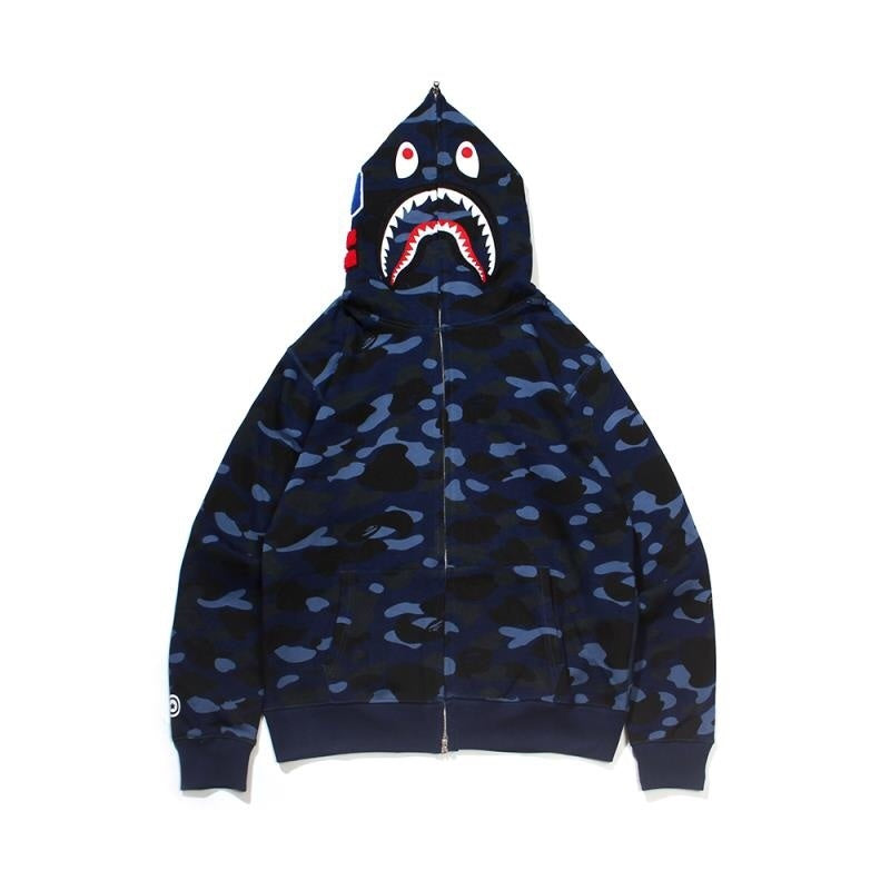 BAPE Color Camo Shark Full Zip Hoodie "Blue"