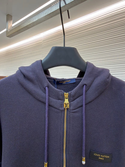 Louis Vuitton Vintage Zipped Hooded Blouson "Purple Indigo"