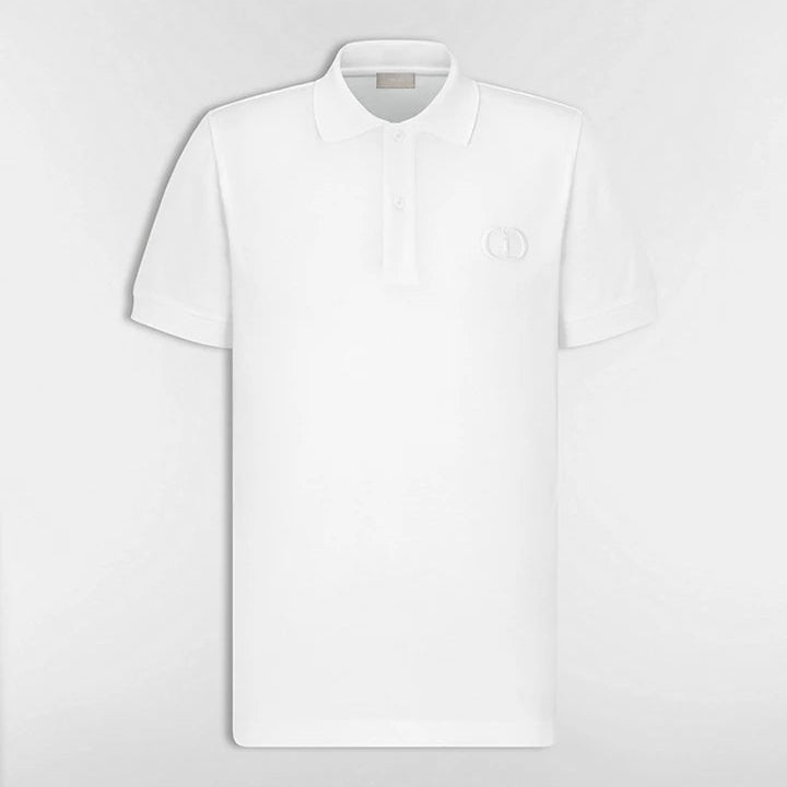 Dior CD Icon Polo Shirt "White Cotton Piqué"