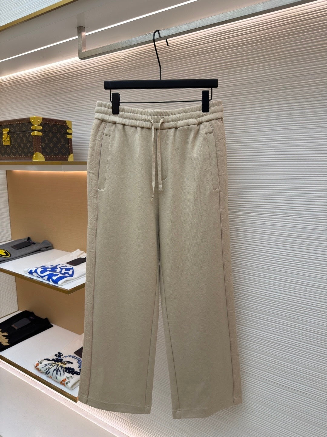 Dior Oblique Track Pants "Beige Cotton-Blend Jersey"