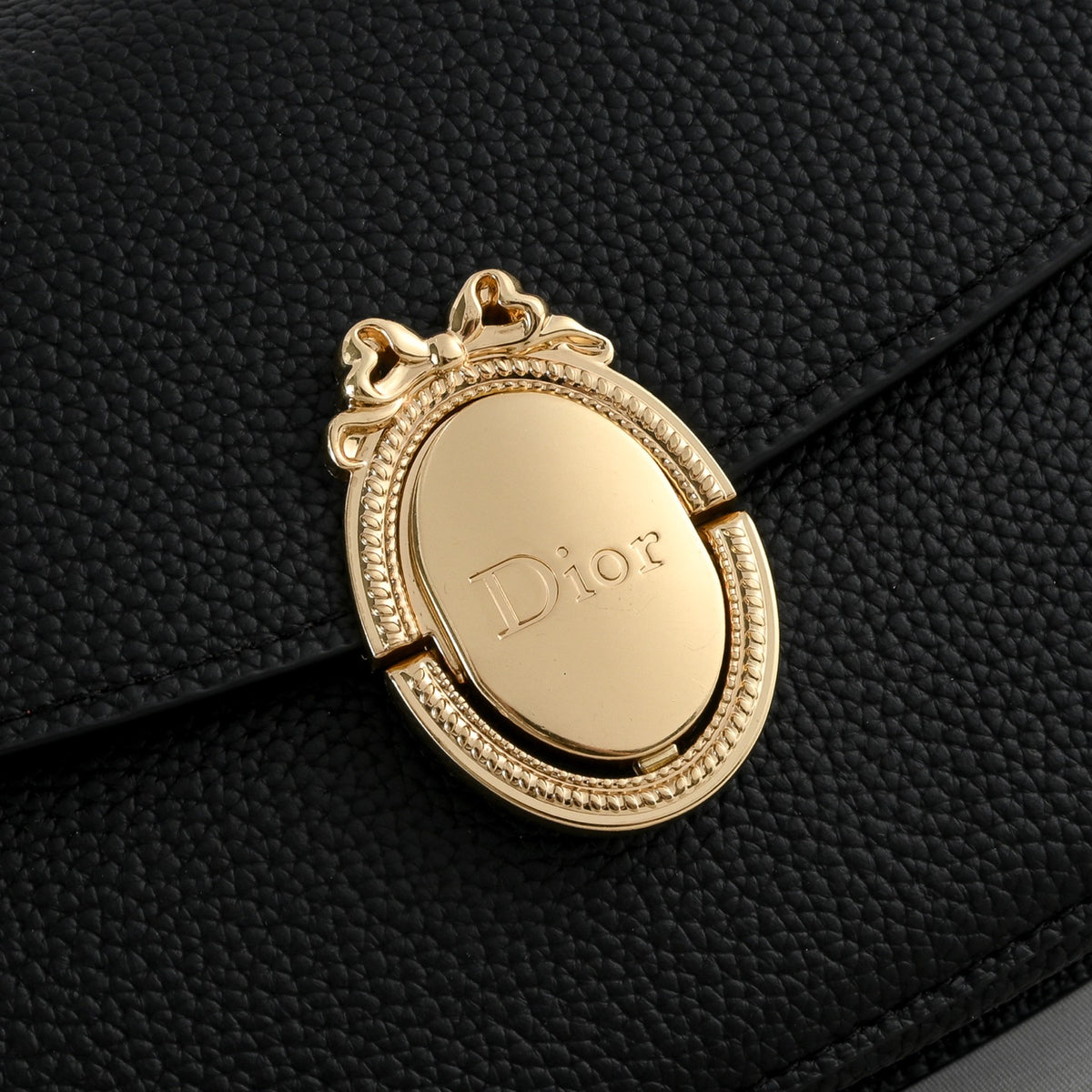 Dior Medium Dior Médaillon Flap Bag "Black Grained Calfskin"