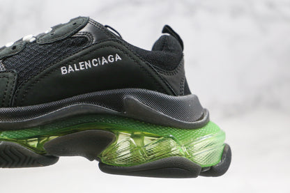 Balenciaga Triple S "Black-Green Clear Sole"