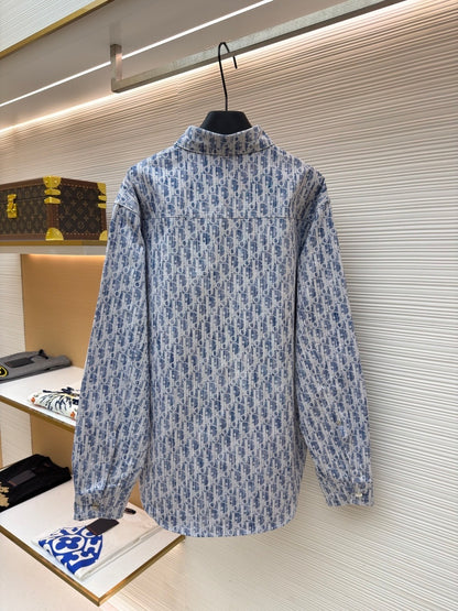 Dior Overshirt "Blue and White Dior Oblique Kasuri Cotton Denim"