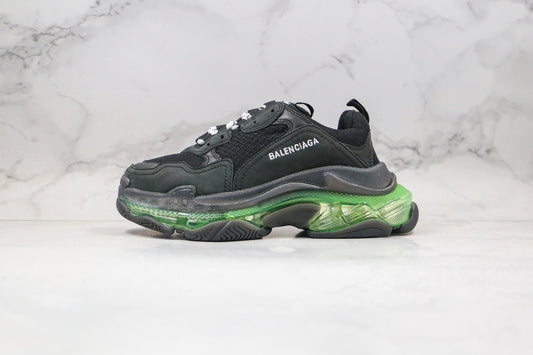 Balenciaga Triple S "Black-Green Clear Sole"
