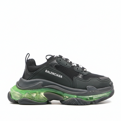 Balenciaga Triple S "Black-Green Clear Sole"