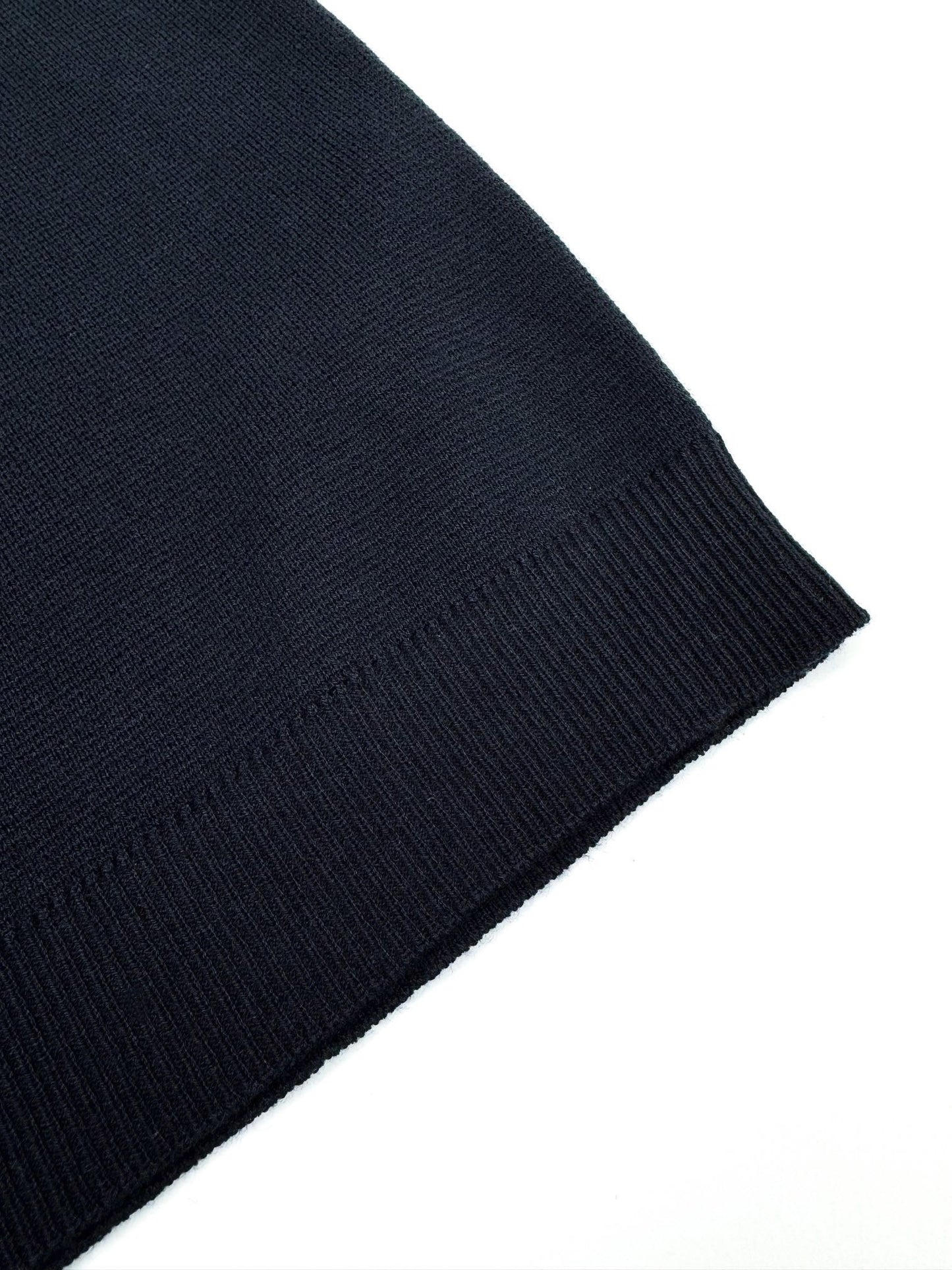 Gucci Silk Cotton T-Shirt with Gucci Intarsia "Navy Blue"