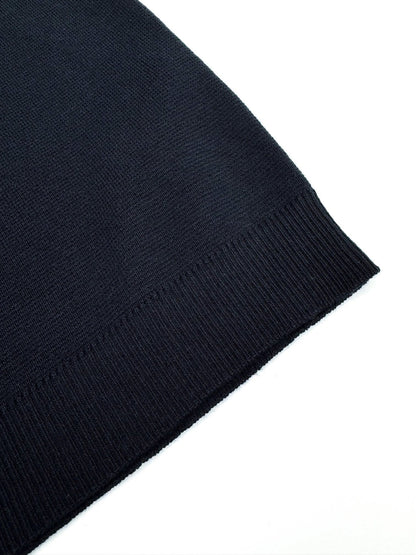 Gucci Silk Cotton T-Shirt with Gucci Intarsia "Navy Blue"