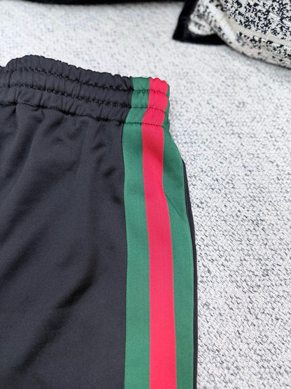 Gucci Silk Cotton Sportswear Pants with Web "Black"