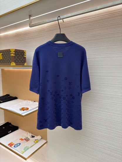 Louis Vuitton Gradient Signature Flock Print T-Shirt "Blue"