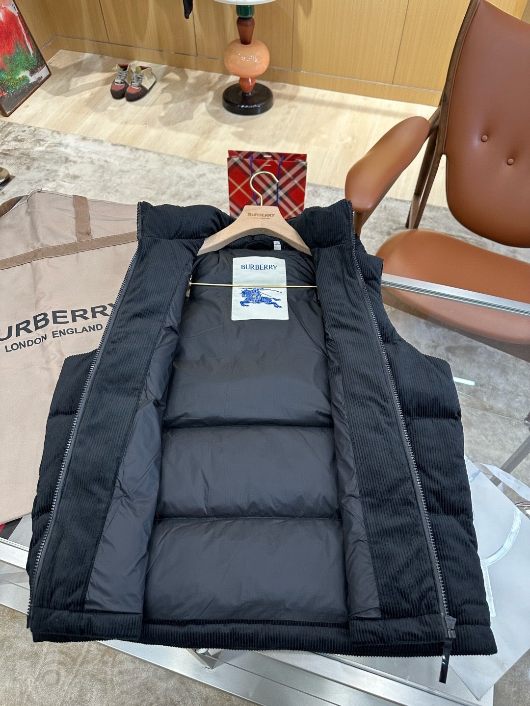 Burberry Corduroy Puffer Gilet "Black"