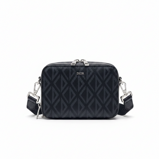 Dior CD Diamond Zipped Pouch with Strap