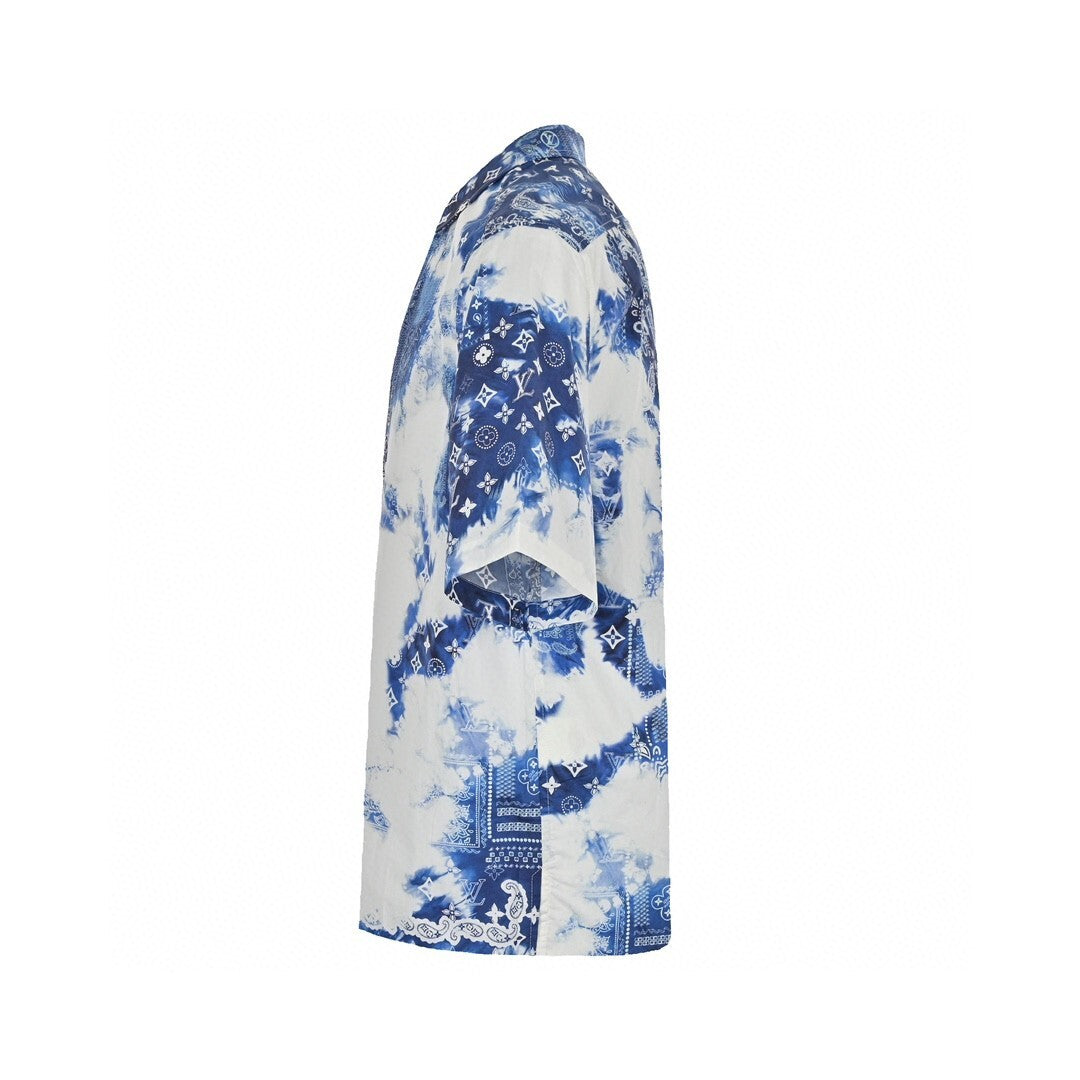 Louis Vuitton Monogram Bandana Short Shirt "Blue-White"