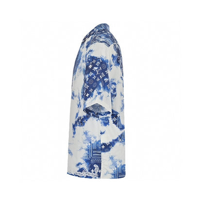 Louis Vuitton Monogram Bandana Short Shirt "Blue-White"