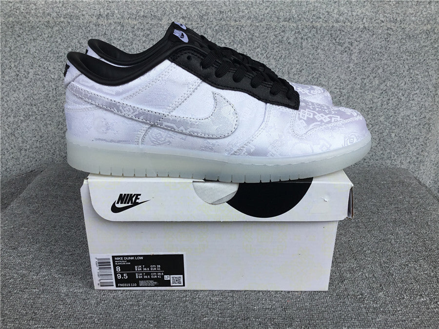 Clot x Fragment Design x Nike Dunk "White-Black"