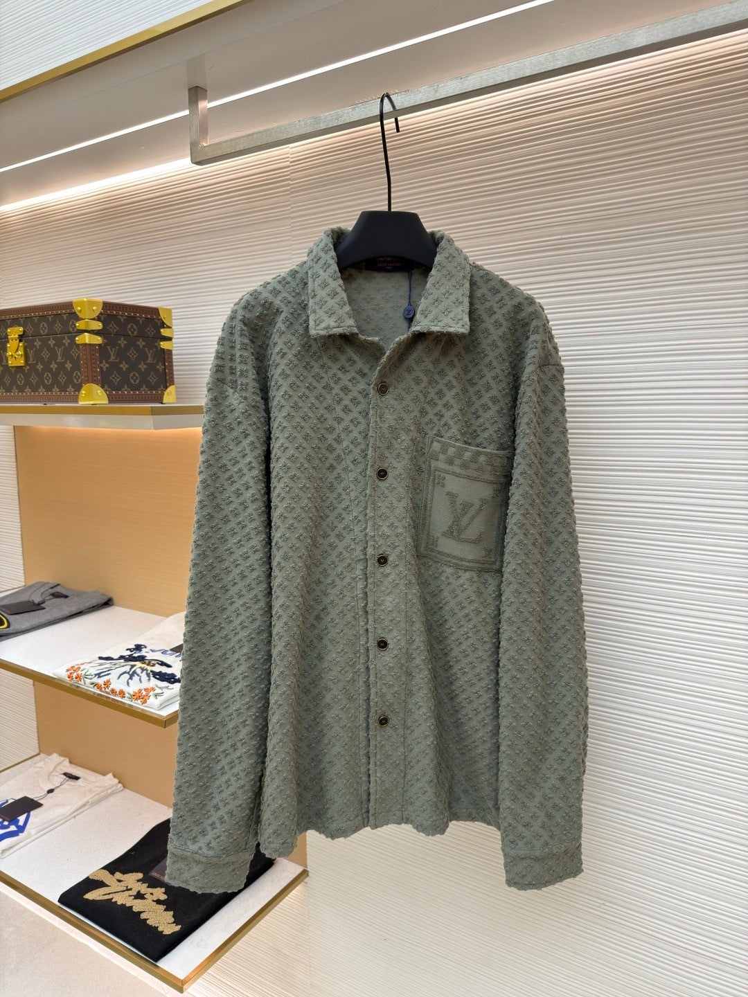 Louis Vuitton French Terry Jacquard Overshirt "New Sage"