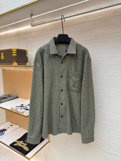 Louis Vuitton French Terry Jacquard Overshirt "New Sage"