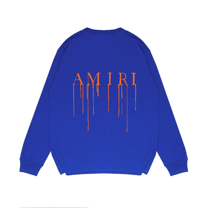 Amiri Paint Drip AM Logo Sweatshirt "Blue-Orange"