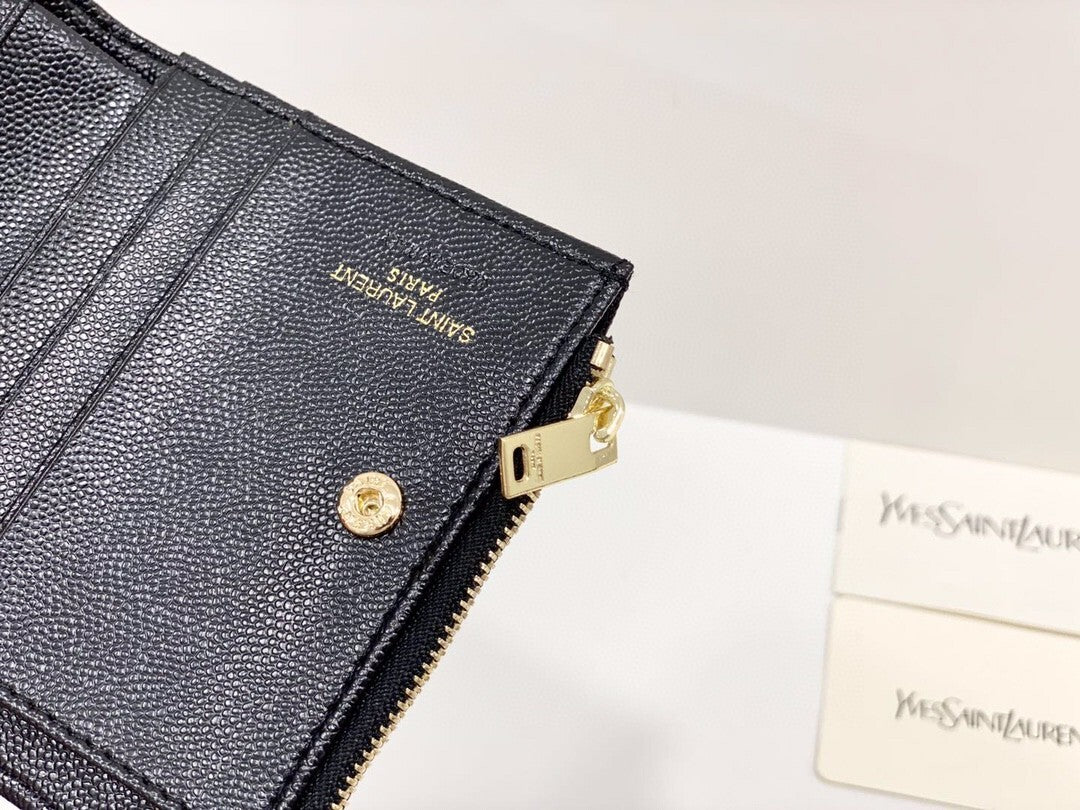 Yves Saint Laurent Bi-Fold Cassendre Wallet Gold