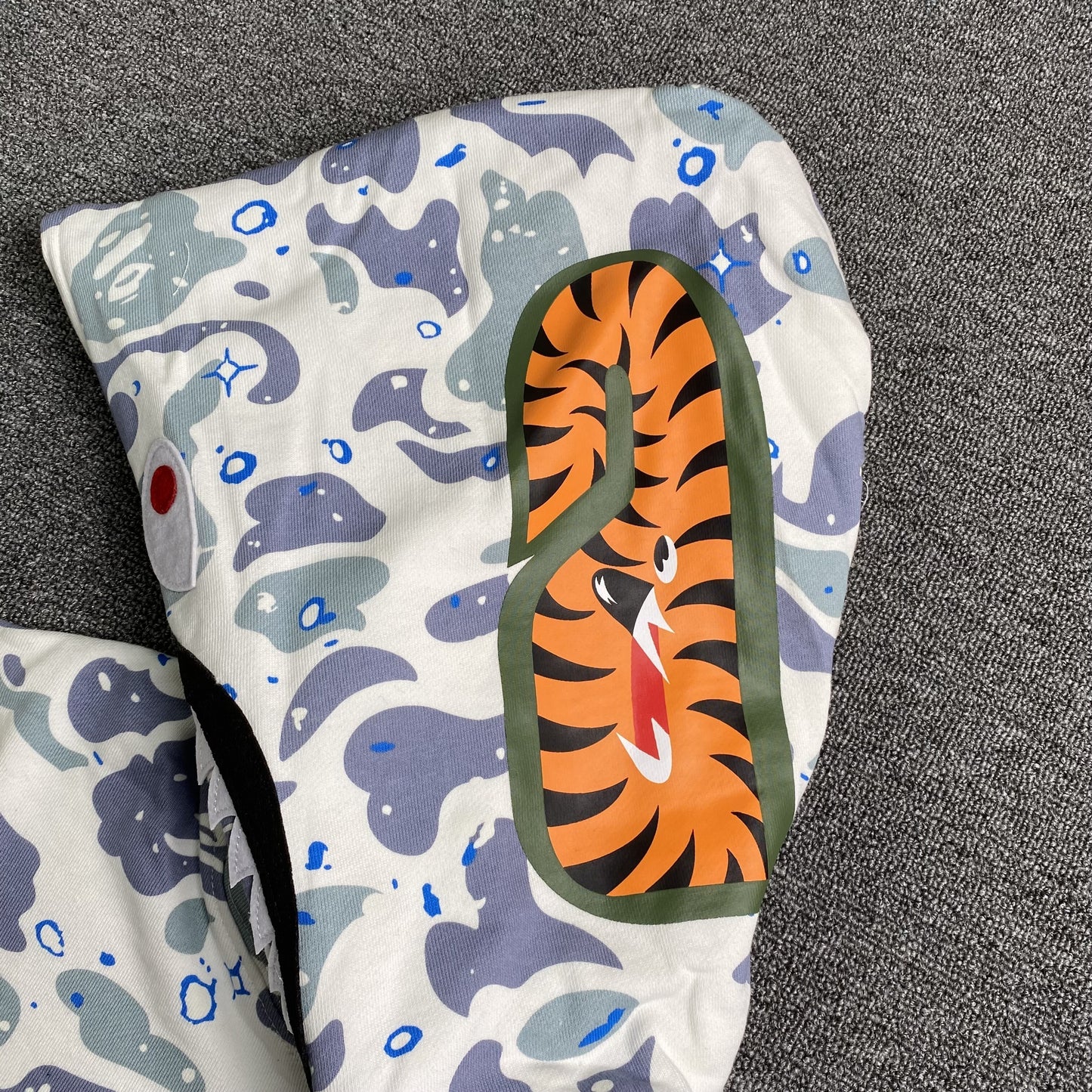 BAPE Space Camo Shark Full Zip Double Hoodie "White Multi"