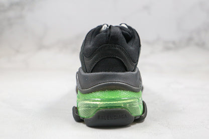 Balenciaga Triple S "Black-Green Clear Sole"