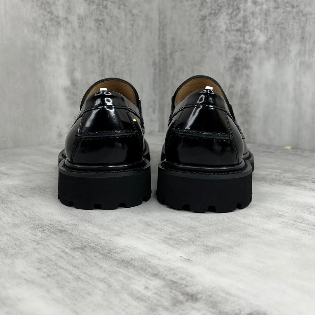 Dior Leather Loafers "Black-Gold"