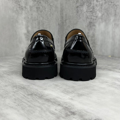 Dior Leather Loafers "Black-Gold"