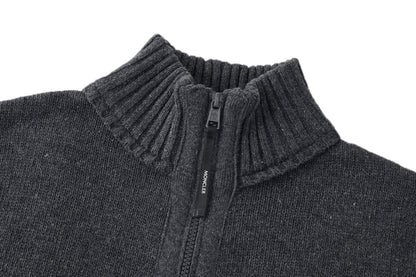 Moncler Cashmere & Wool Zip-Up Cardigan "Grey"