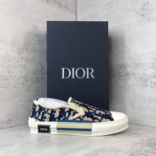 Dior B23 Slip-On "Beige-Blue-Black"