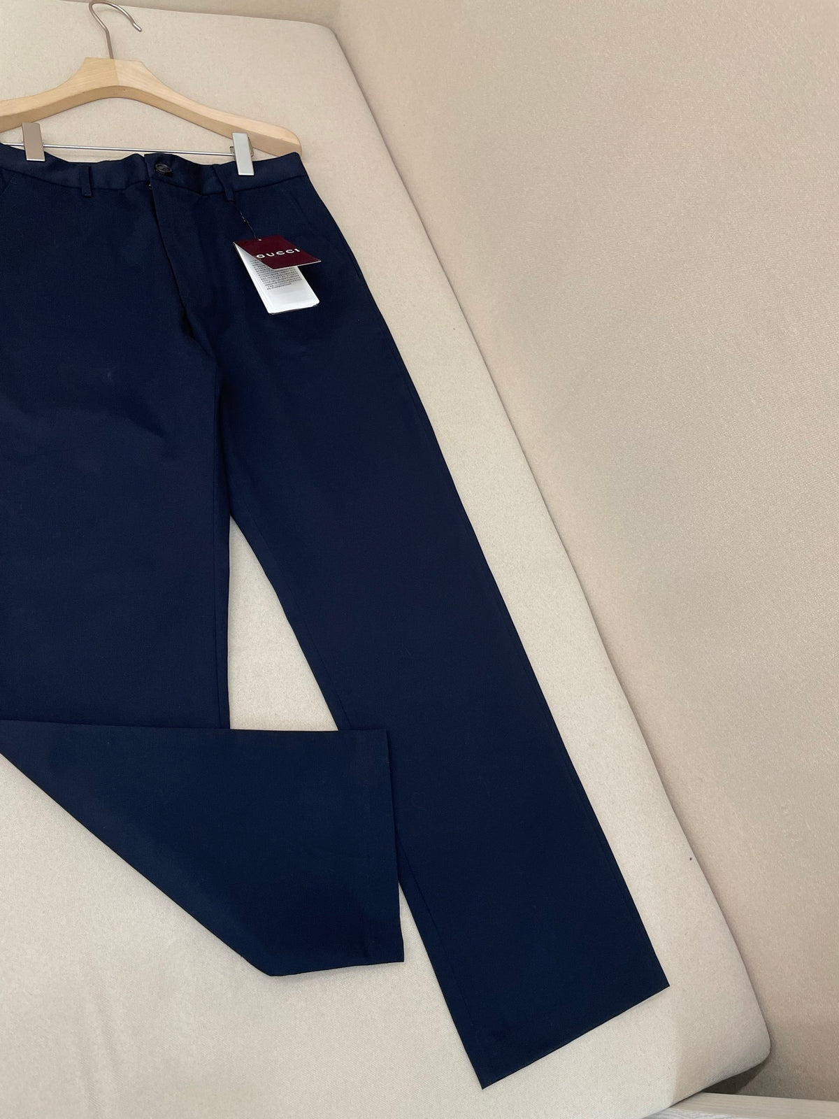 Gucci Cotton Twill Pants with Embroidery "Dark Blue"