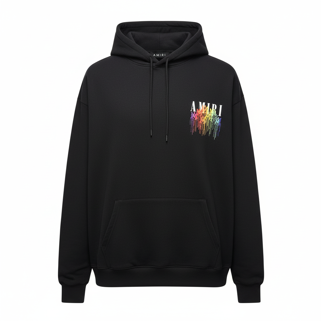 Amiri Paint Drip Logo Hoodie "Black"
