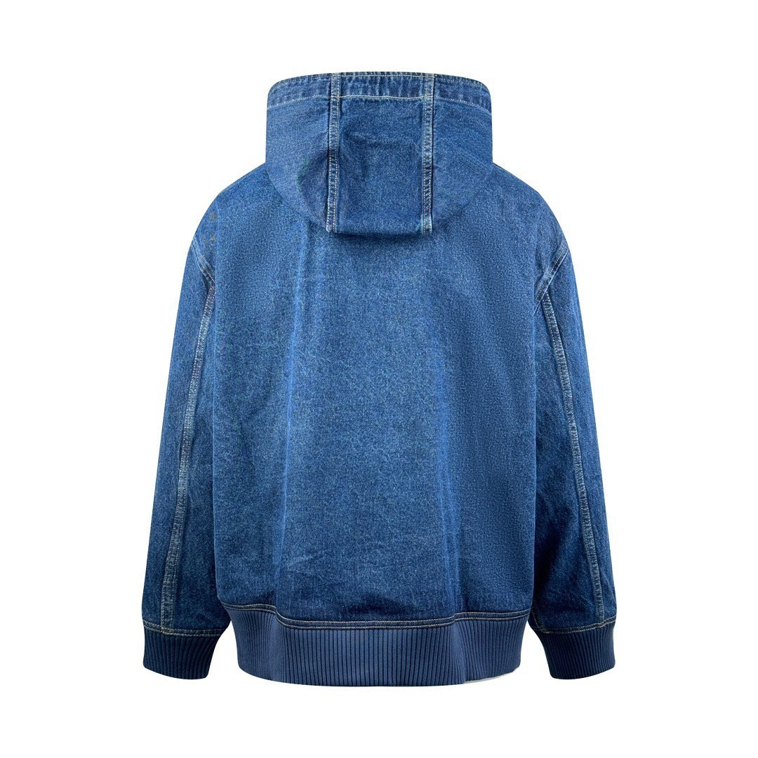 Dior Christian Dior Tag Hooded Jacket "Blue Cotton Denim"