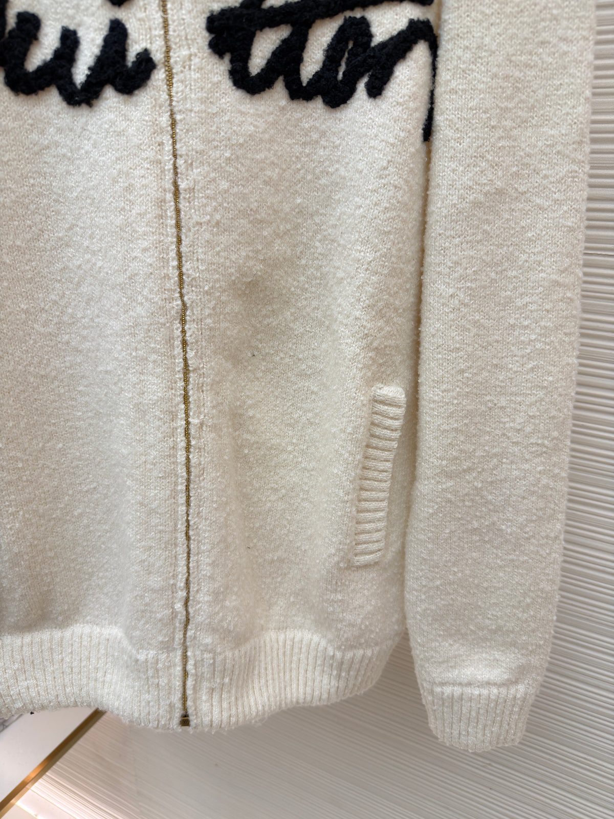Louis Vuitton Embroidered Signature Zippered Blouson "Milky White"