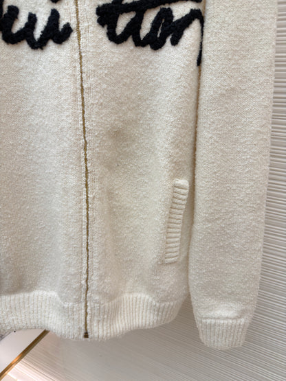 Louis Vuitton Embroidered Signature Zippered Blouson "Milky White"