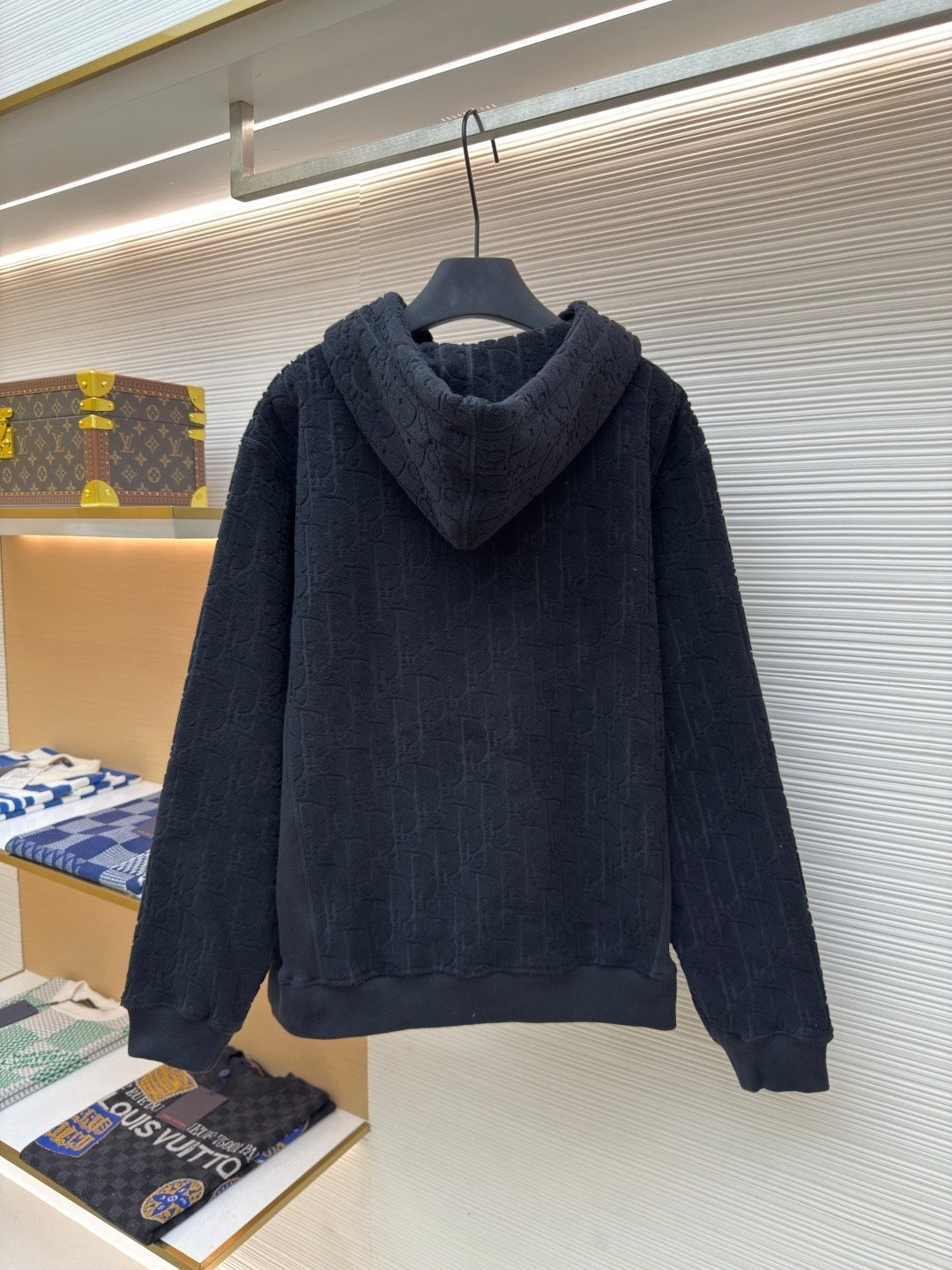 Dior Oblique Hooded Sweatshirt "Navy Blue Cotton Fleece"