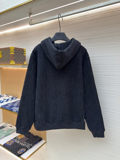 Dior Oblique Hooded Sweatshirt "Navy Blue Cotton Fleece"