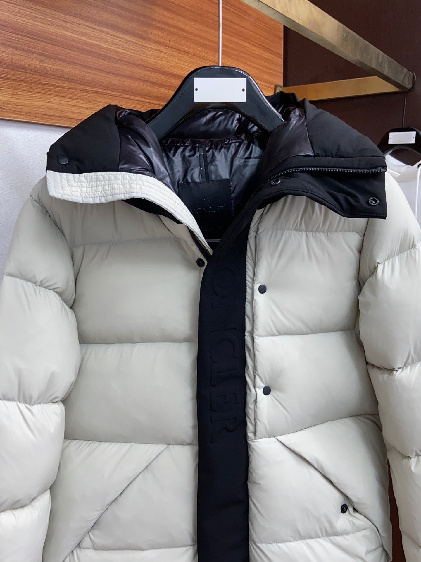 Moncler Madeira Hooded Down Jacket "White-Black"