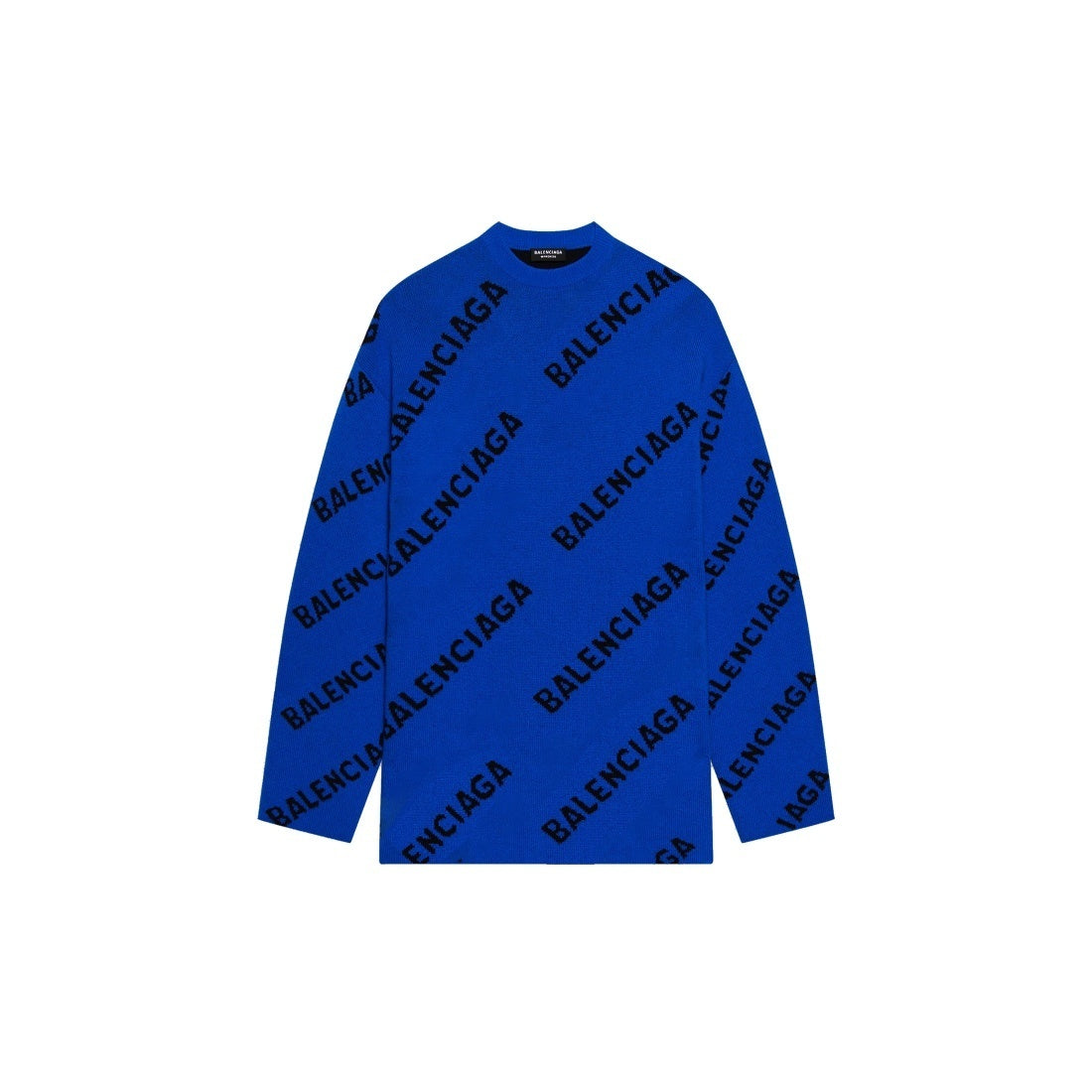 Balenciaga All-Over Logo Sweater "Blue-Black"