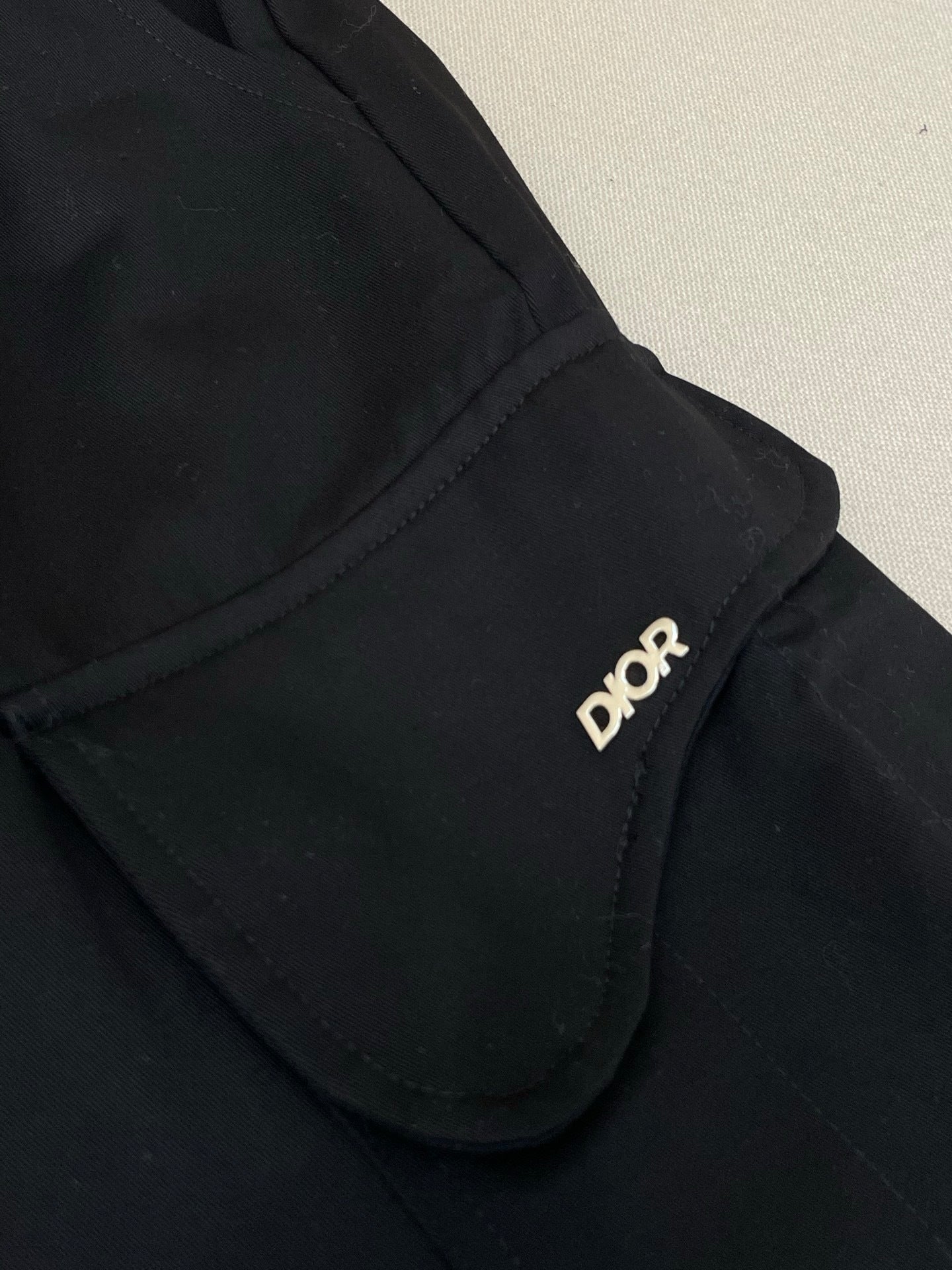 Dior Cargo Pants with Saddle Pocket "Black Blended Cotton Twill"