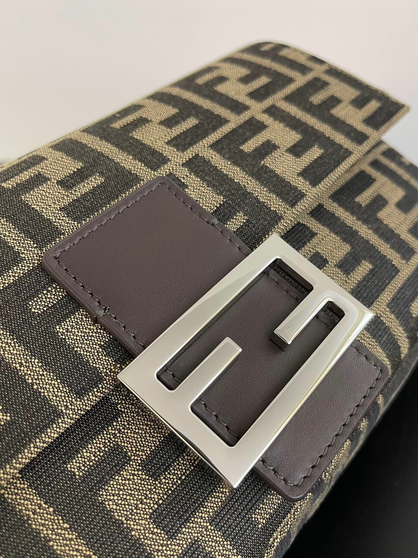 Fendi Baguette FF Jacquard Fabric Bag