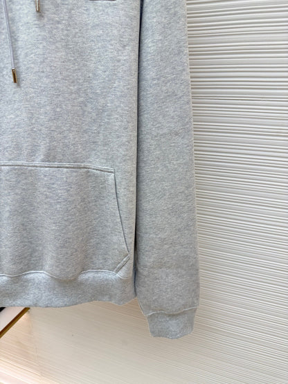 Dior CD Icon Hooded Sweatshirt "Gray Cotton Fleece"