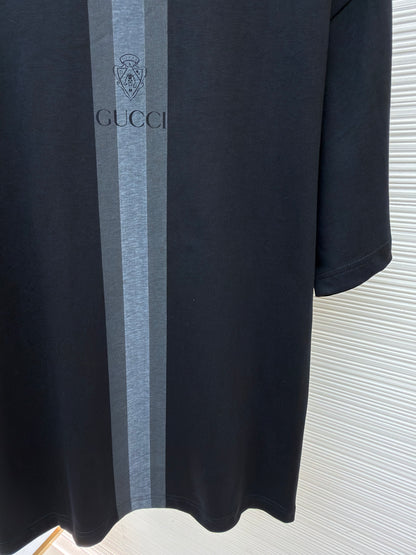 Gucci Cotton T-shirt with Muted Web "Black"
