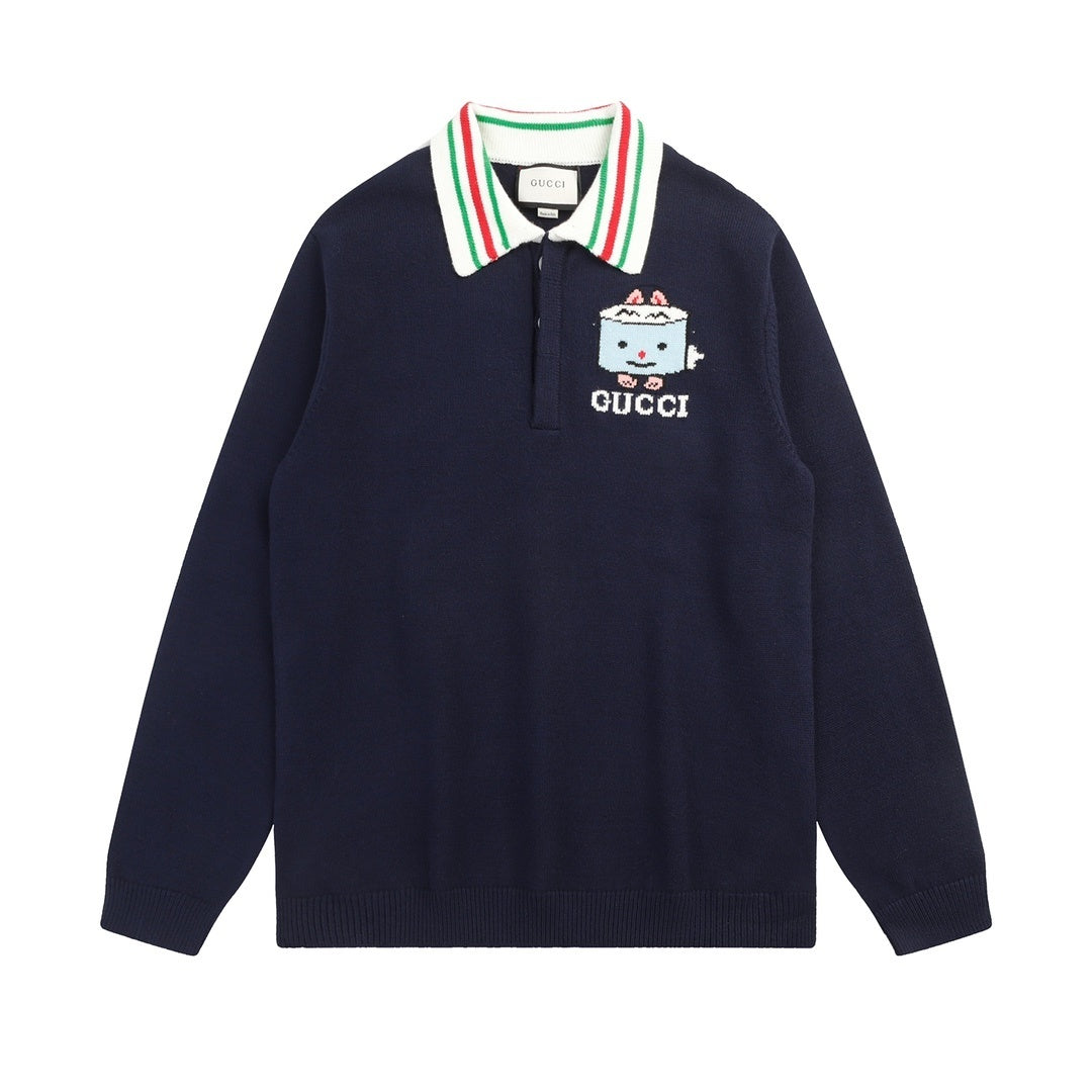 Gucci Polo Sweater "Navy Blue"