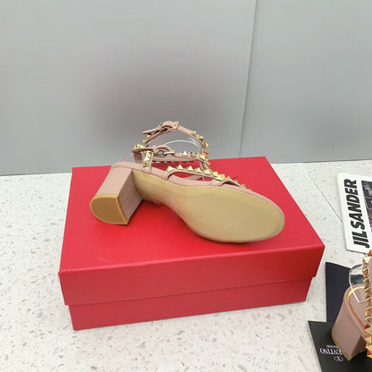 Valentino Rockstud Ankle Strap Sandal 90 mm "Beige"