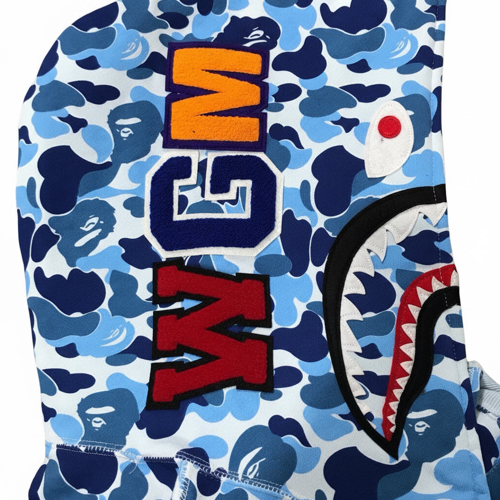 BAPE ABC Camo Shark Full Zip Hoodie "Blue"