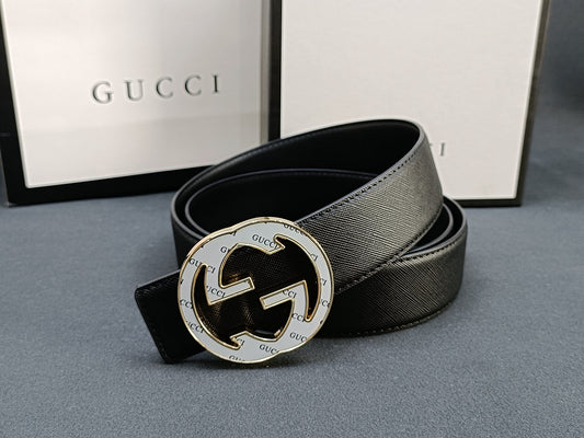 Gucci Leather Belt "Black-White"