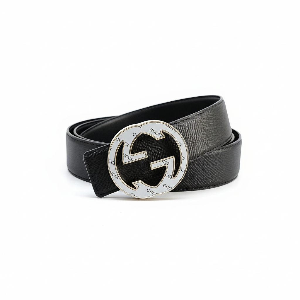 Gucci Leather Belt "Black-White"