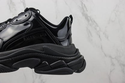 Balenciaga Triple S "Black Leather Gloss"